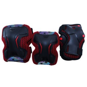 JSY013A Youth Roller Skate Protective Gear Set – Black and Red