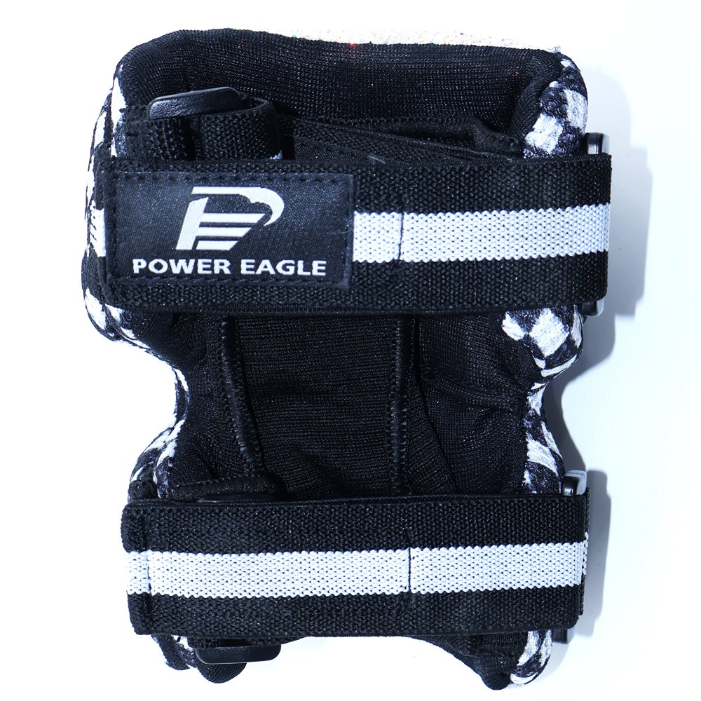 JSY013C Youth Roller Skate Protective Gear Set - Black and White - roller skate protective gear OEM product image