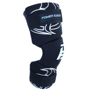 POWER EAGLE Black Ski Knee Pads with White Printing