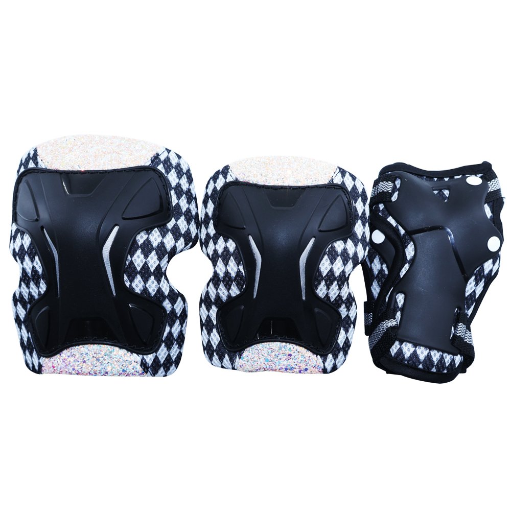 JSY013C Youth Roller Skate Protective Gear Set - Black and White