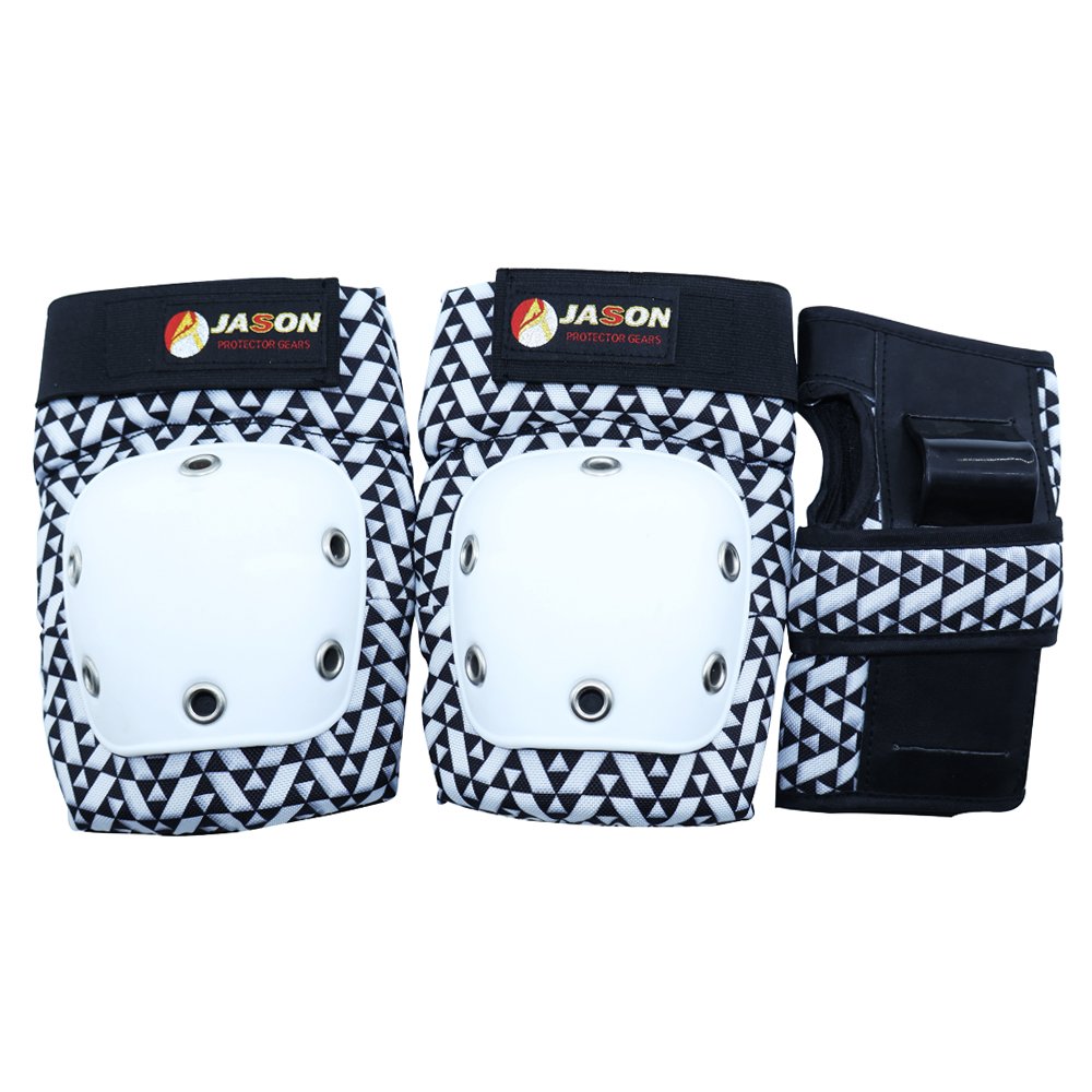 Roller Skate Protective Gear Set - Black and White